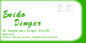 eniko dinger business card